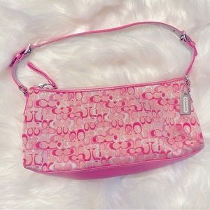 Coach Metallic Pink / Silver Purse Bag